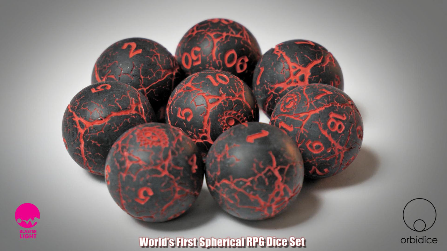 Orbidice Dragon Eggs – Lava | Premium Spherical Dice Set