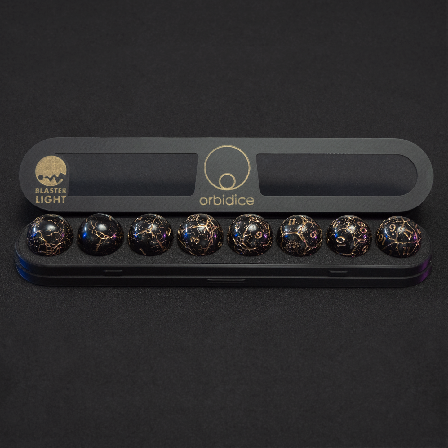 Orbidice Royal Nox – Black & Gold Edition | Premium Spherical Dice Set