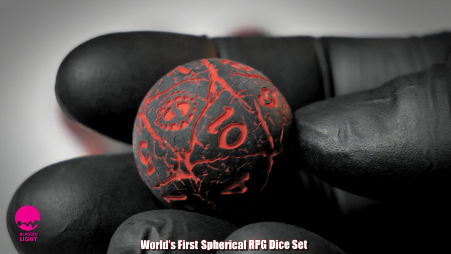 Orbidice Dragon Eggs – Lava | Premium Spherical Dice Set