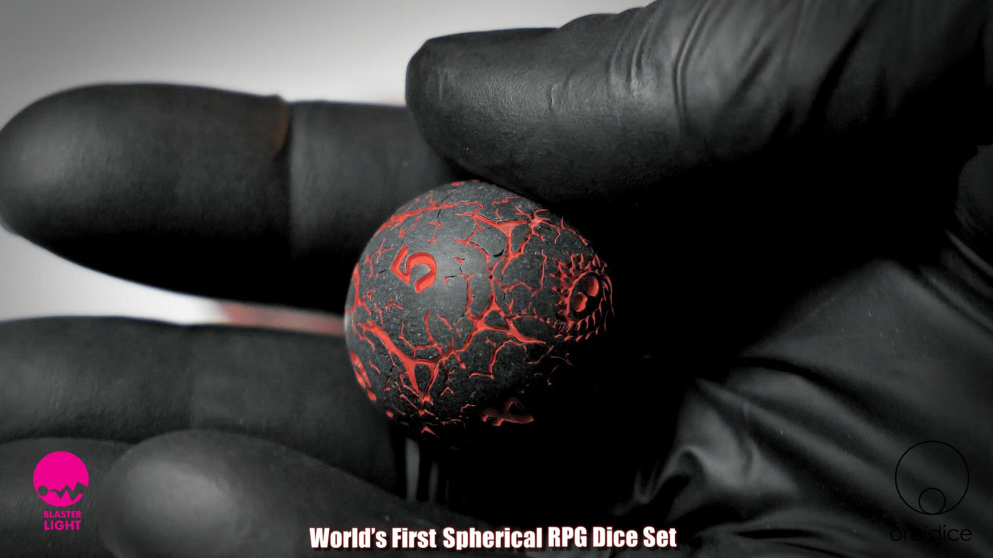 Orbidice Dragon Eggs – Lava | Premium Spherical Dice Set