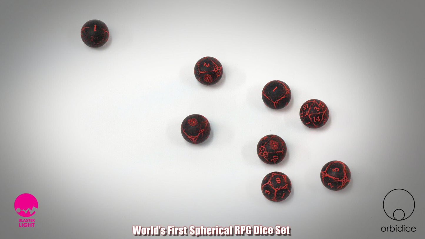 Orbidice Dragon Eggs – Lava | Premium Spherical Dice Set