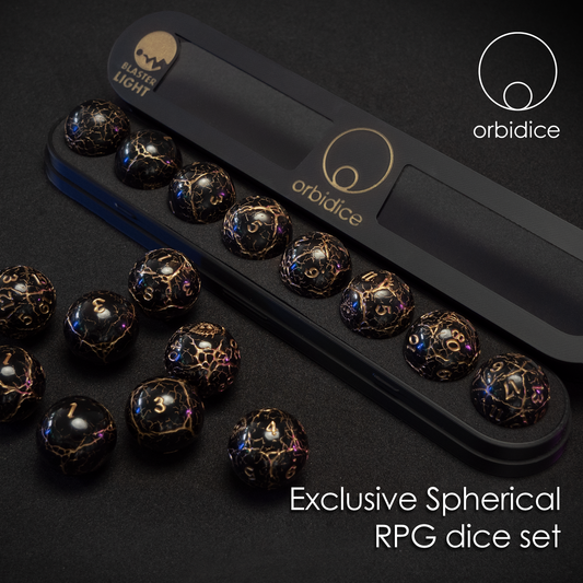 Orbidice Royal Nox – Black & Gold Edition | Premium Spherical Dice Set