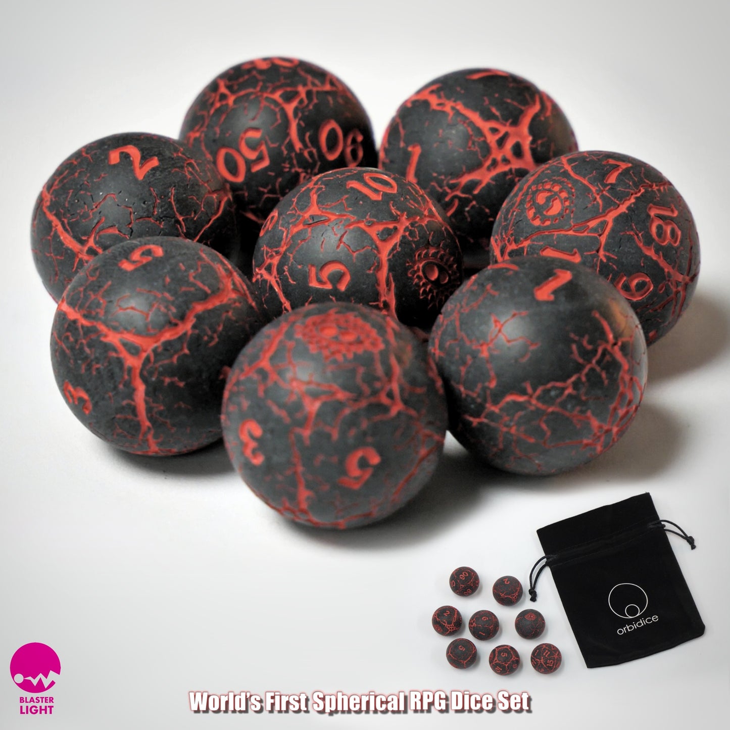 Orbidice Dragon Eggs – Lava | Premium Spherical Dice Set